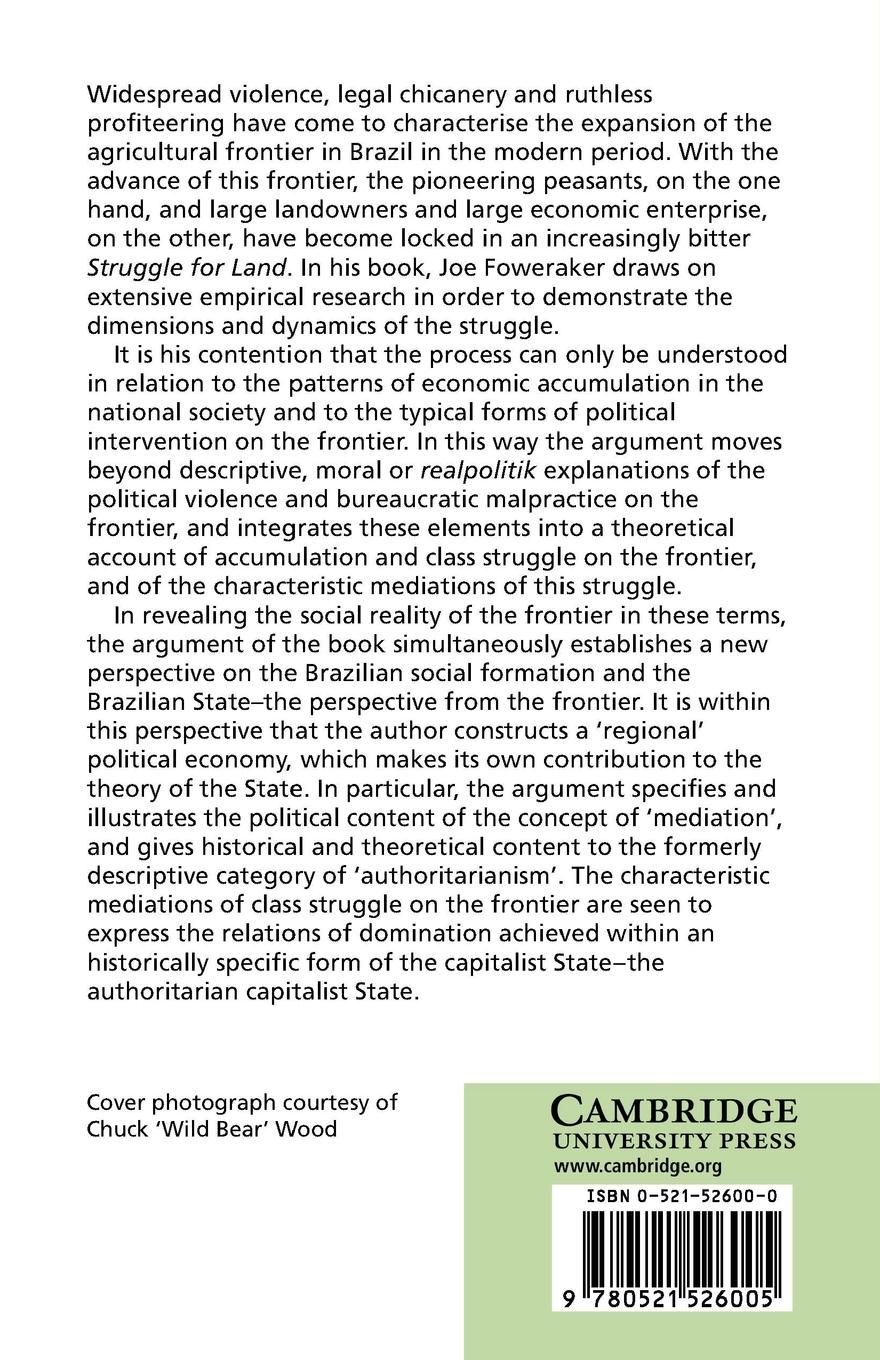 Rückseitencover The Struggle for Land