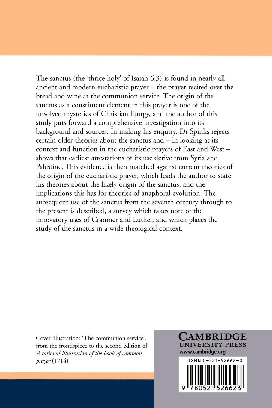 Rückseitencover The Sanctus in the Eucharistic Prayer