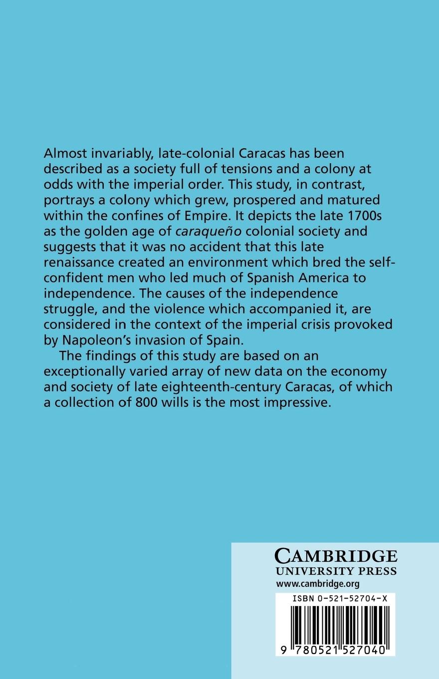 Rückseitencover Pre-Revolutionary Caracas