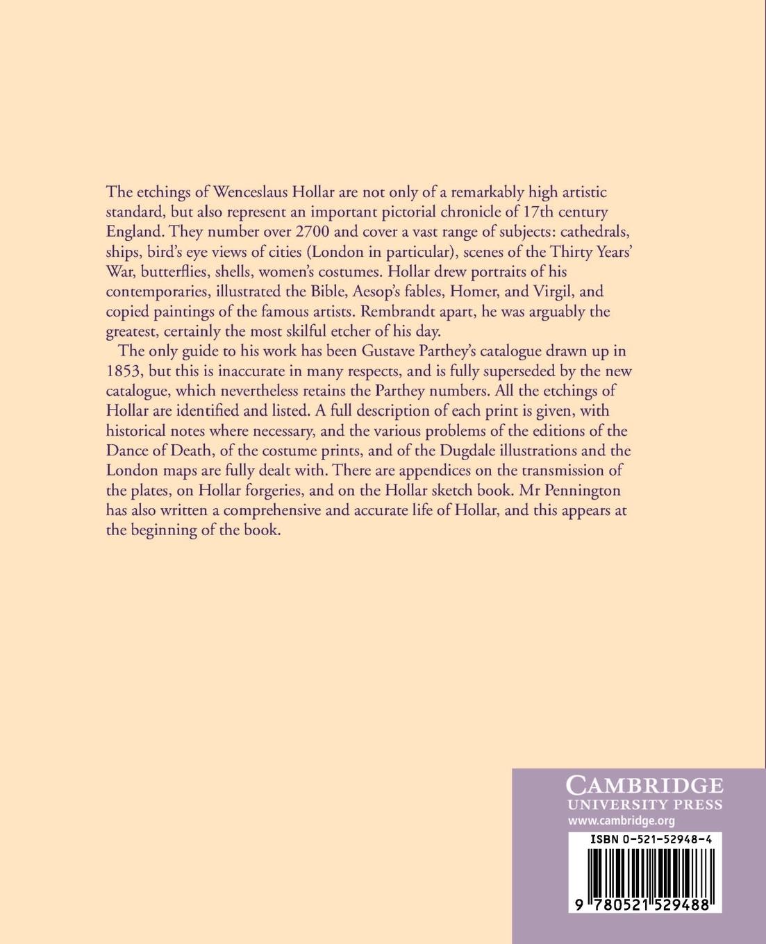 Rückseitencover A Descriptive Catalogue of the Etched Work of Wenceslaus Hollar 1607 1677