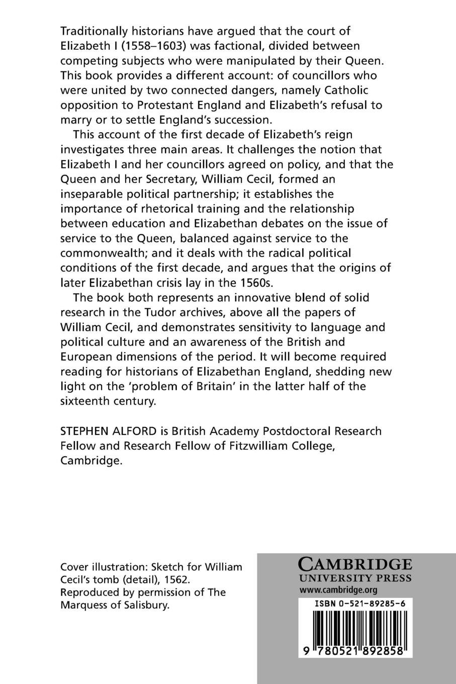 Rückseitencover The Early Elizabethan Polity