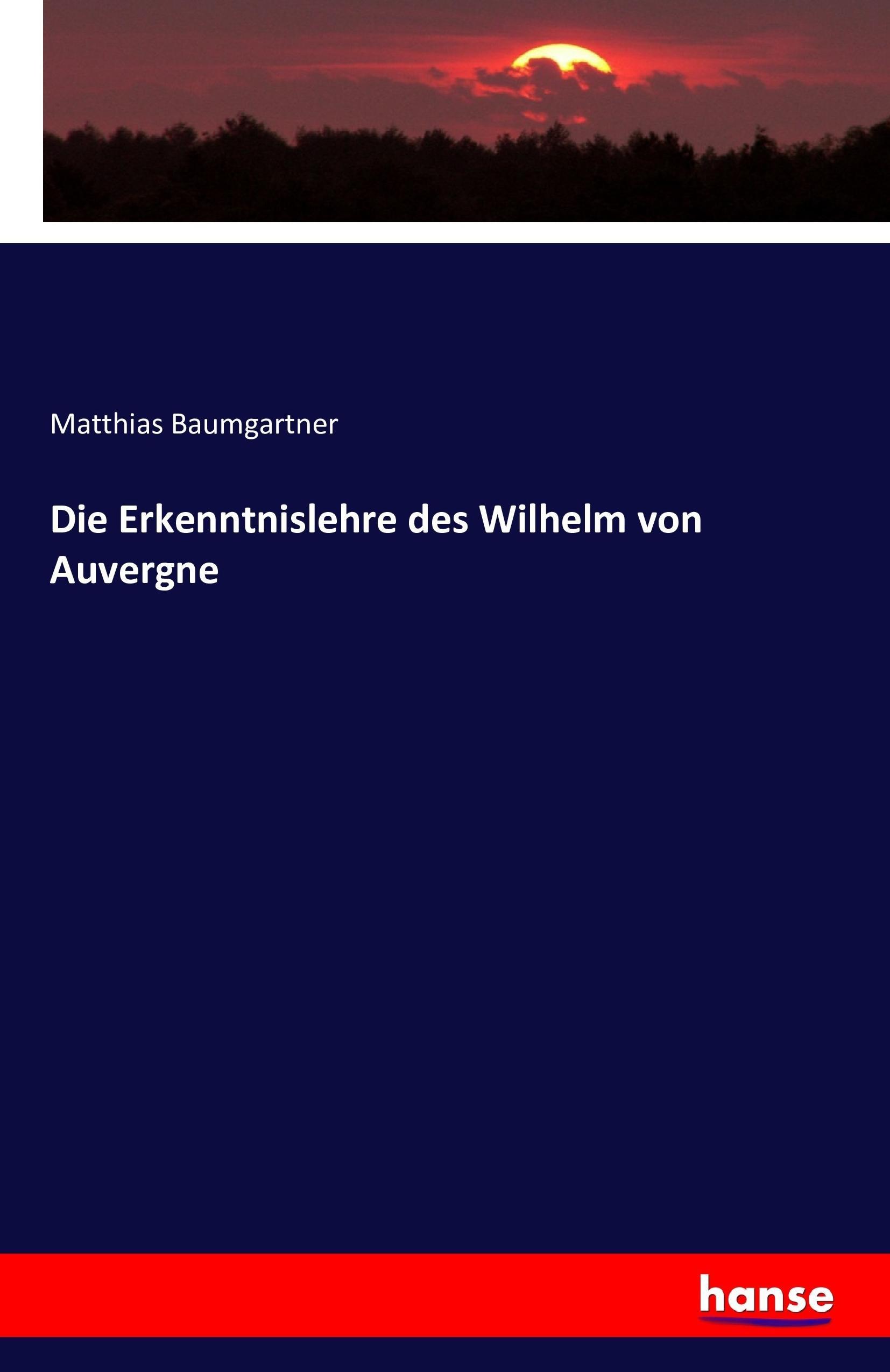 Vorderes Coverbild Die Erkenntnislehre des Wilhelm von Auvergne