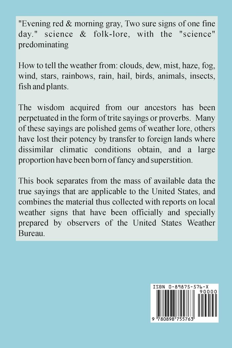 Rückseitencover Weather Folk-Lore and Local Weather Signs