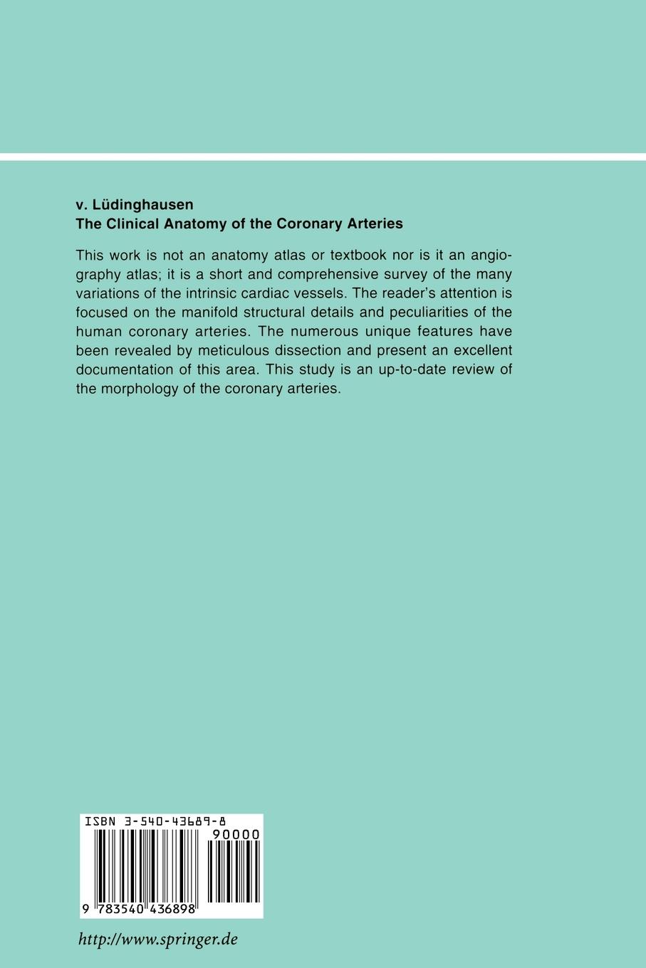 Rückseitencover The Clinical Anatomy of Coronary Arteries