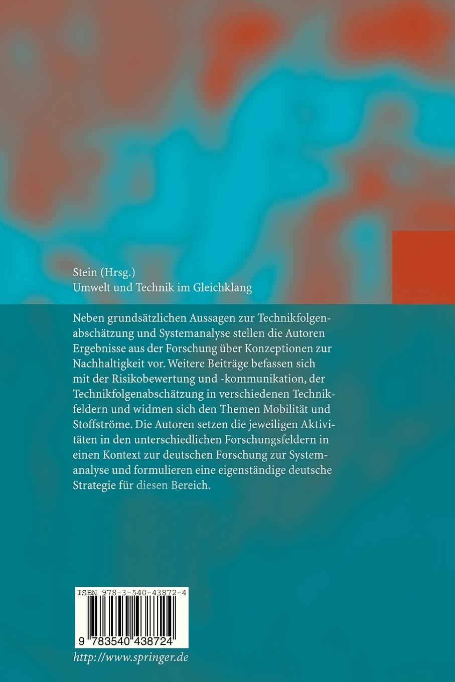 Rückseitencover Umwelt und Technik im Gleichklang