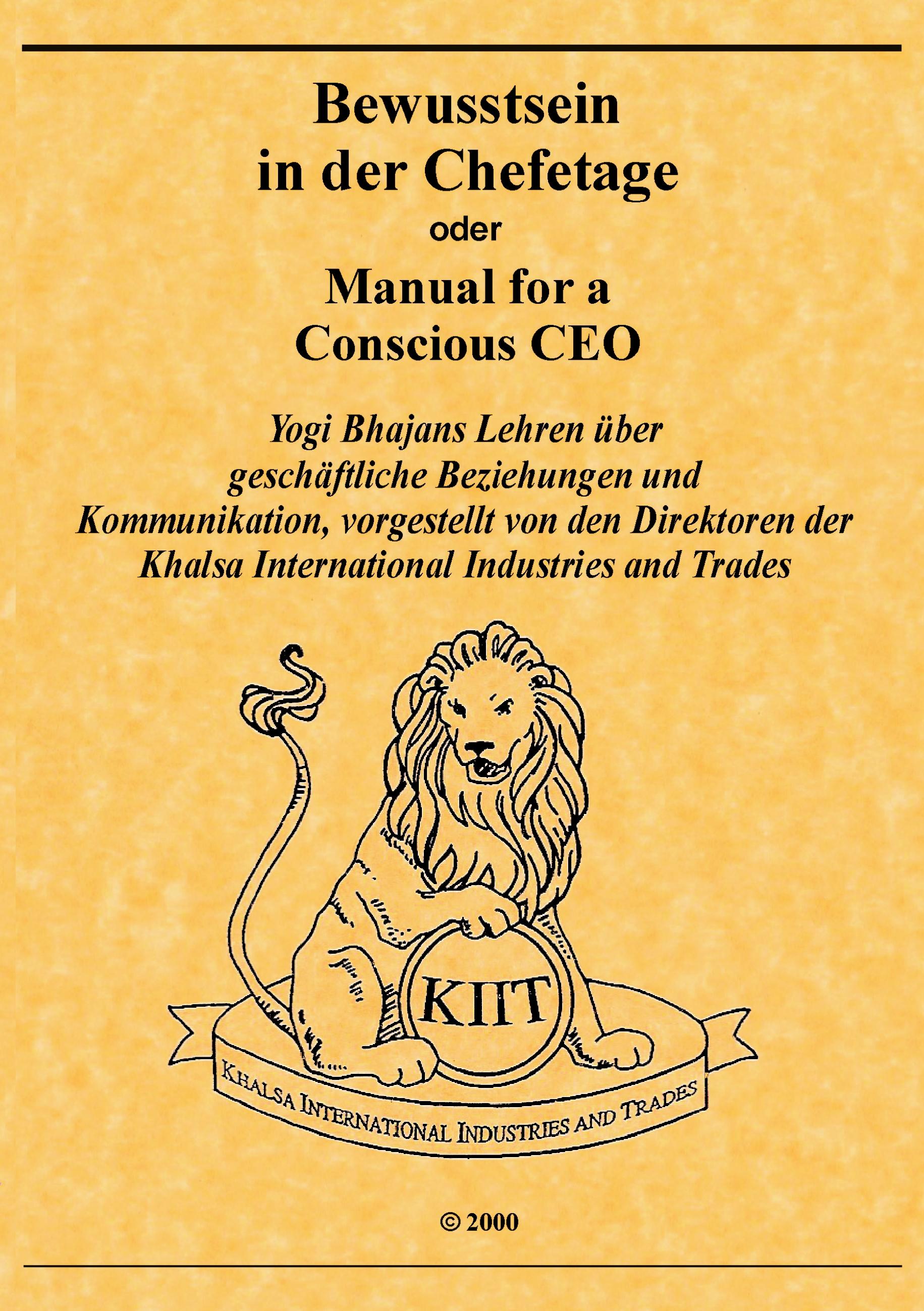 Vorderes Coverbild Bewusstsein in der Chefetage oder Manual for a Conscious CEO