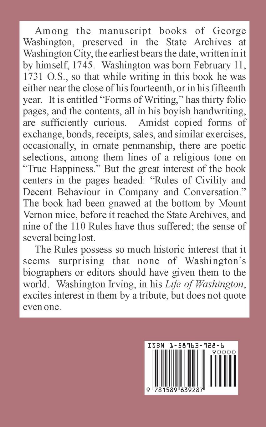 Rückseitencover George Washington's Rules of Civility