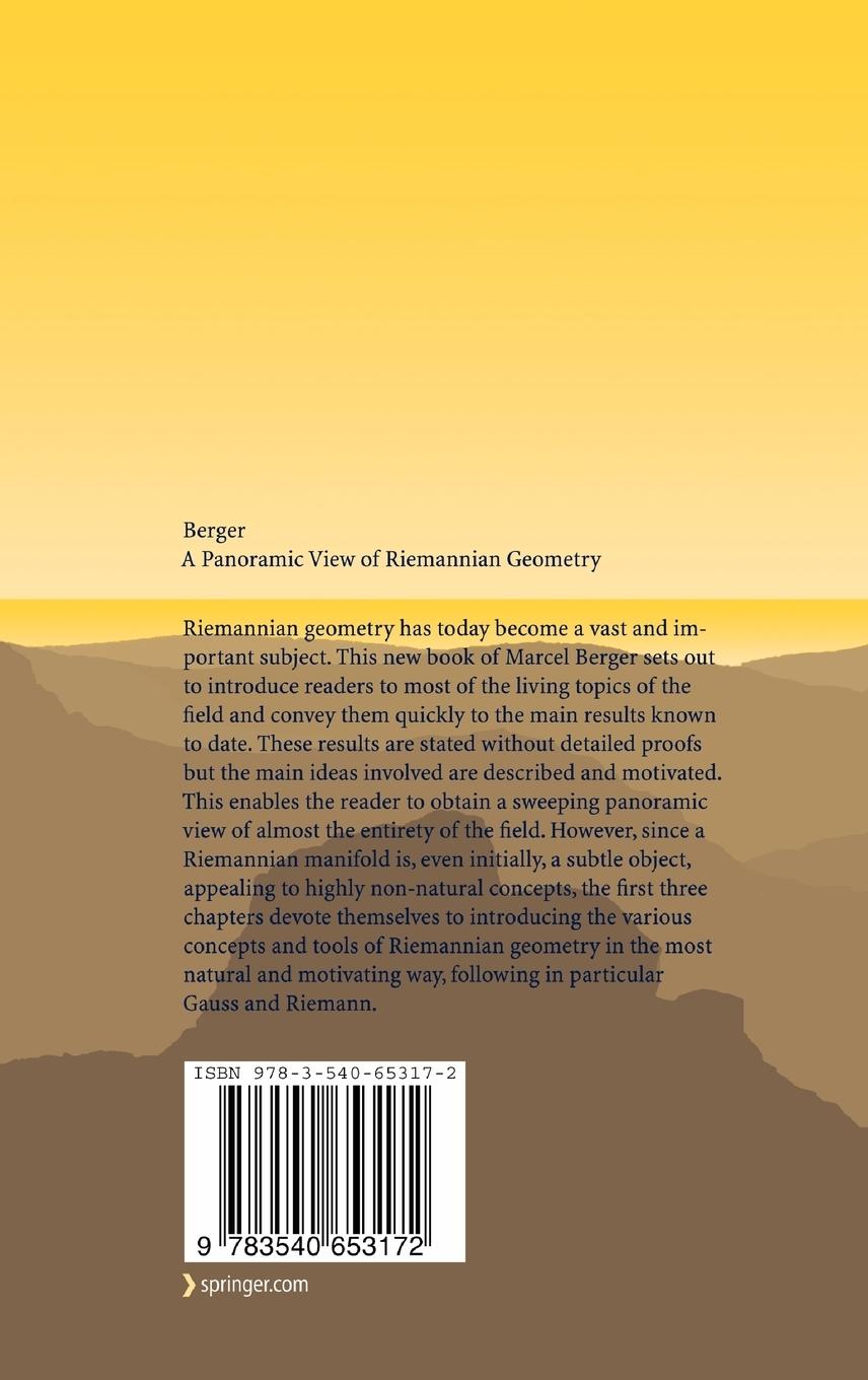 Rückseitencover A Panoramic View of Riemannian Geometry
