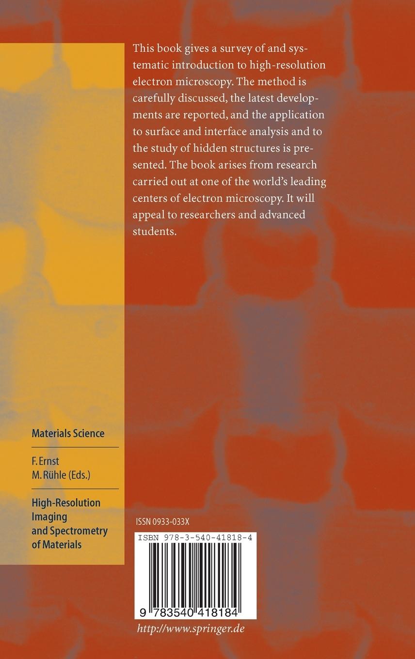 Rückseitencover High-Resolution Imaging and Spectrometry of Materials