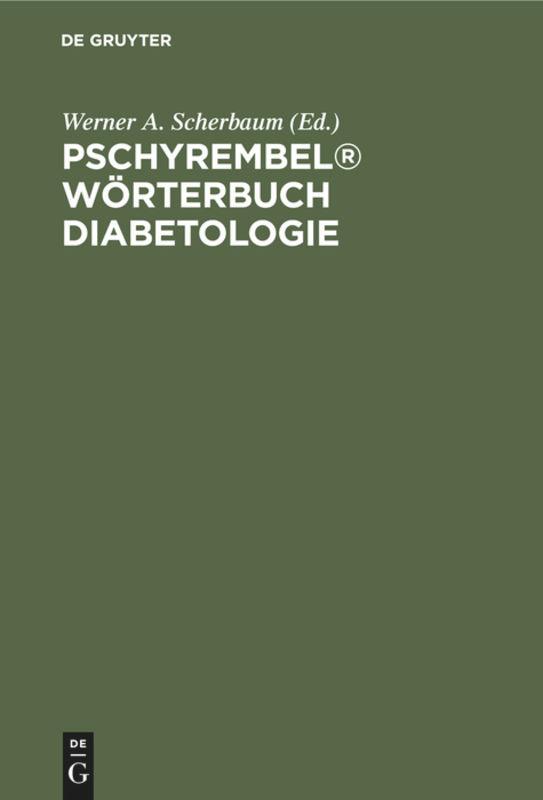 Vorderes Coverbild Pschyrembel® Wörterbuch Diabetologie