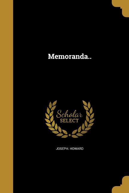 Vorderes Coverbild Memoranda..