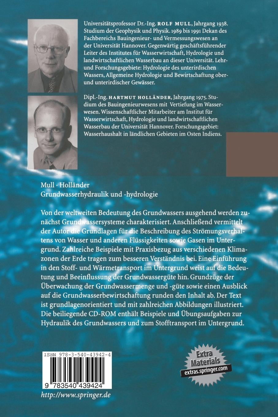 Rückseitencover Grundwasserhydraulik und -hydrologie