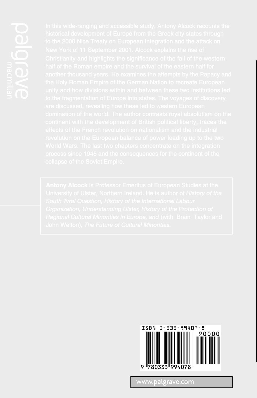 Rückseitencover A Short History of Europe