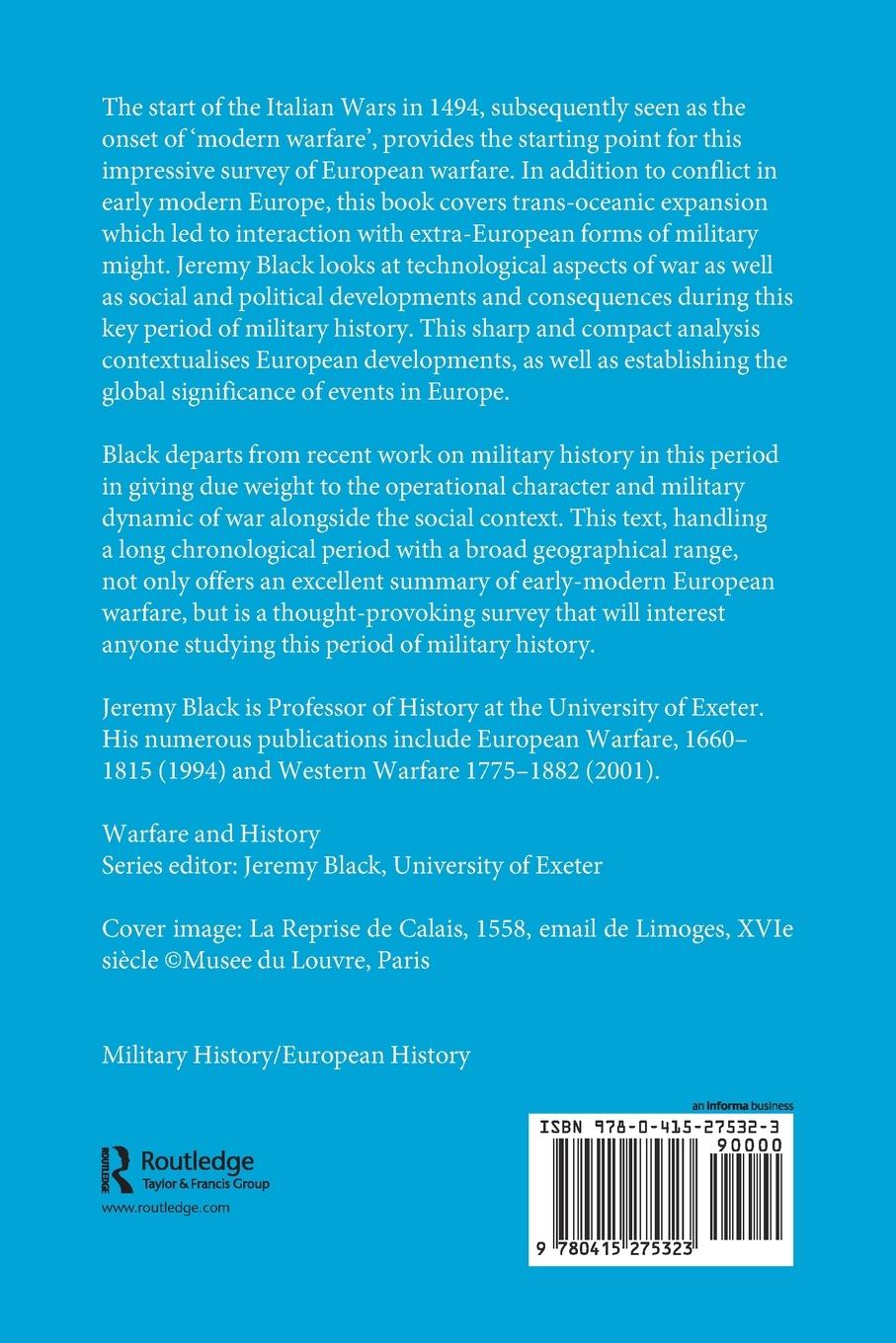 Rückseitencover European Warfare, 1494-1660
