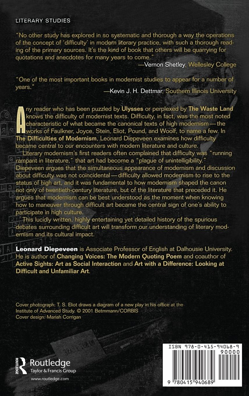 Rückseitencover The Difficulties of Modernism
