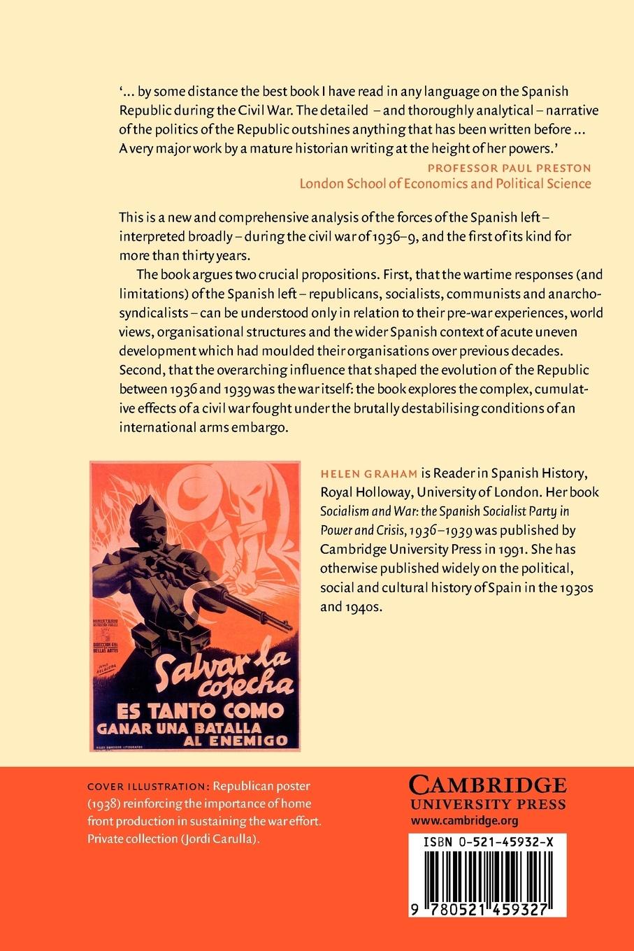 Rückseitencover The Spanish Republic at War 1936 1939