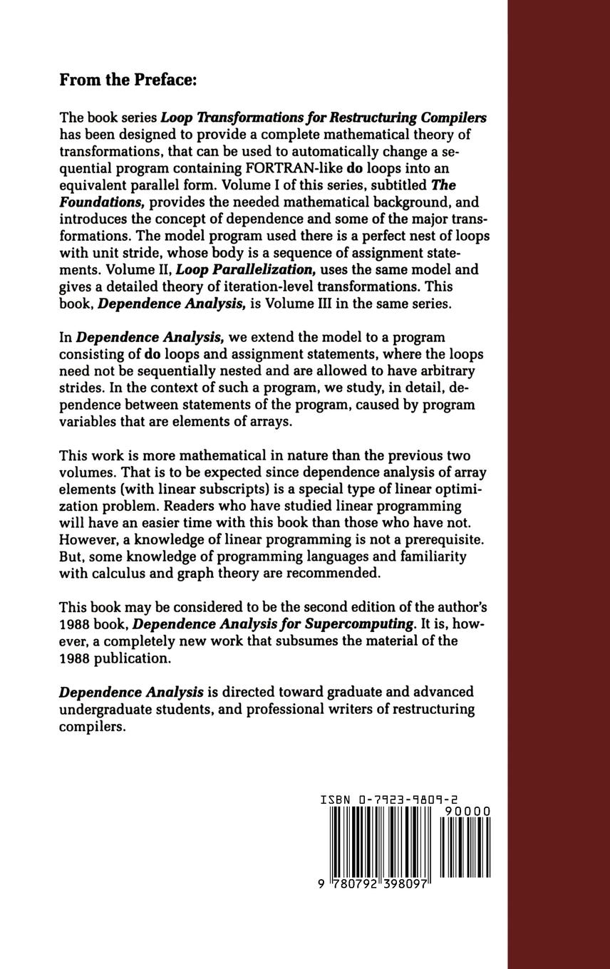 Rückseitencover Dependence Analysis