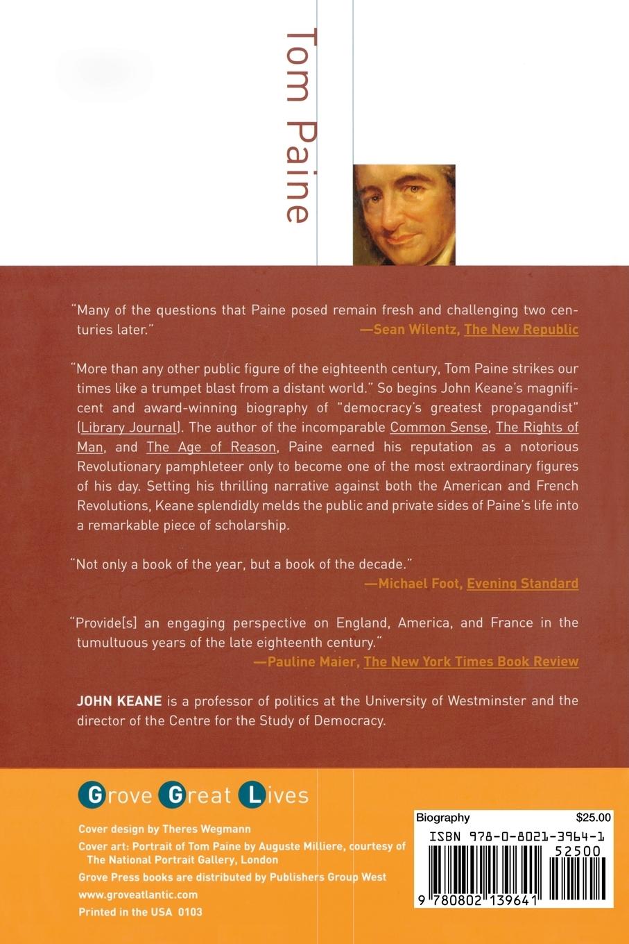 Rückseitencover Tom Paine