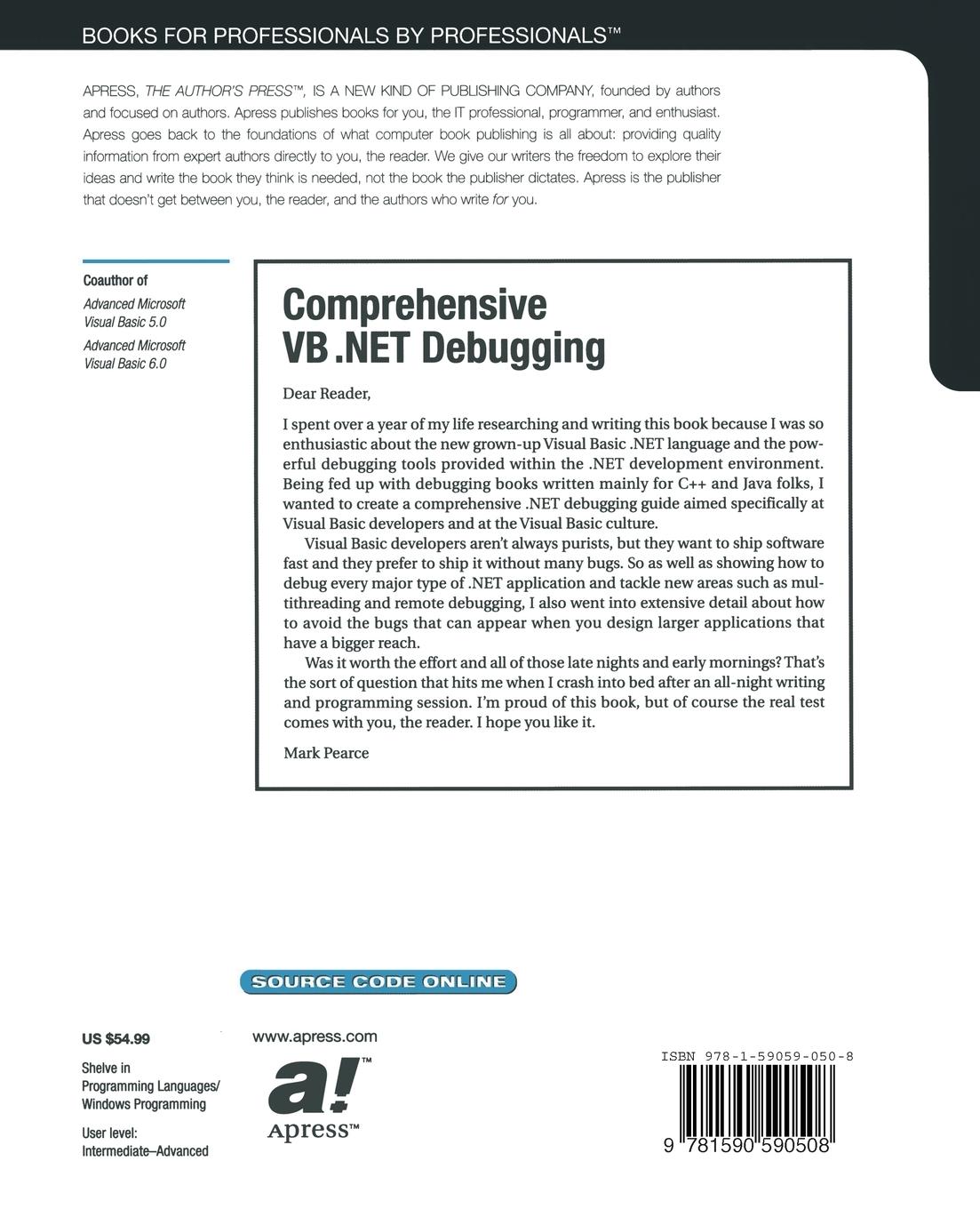 Rückseitencover Comprehensive VB .NET Debugging