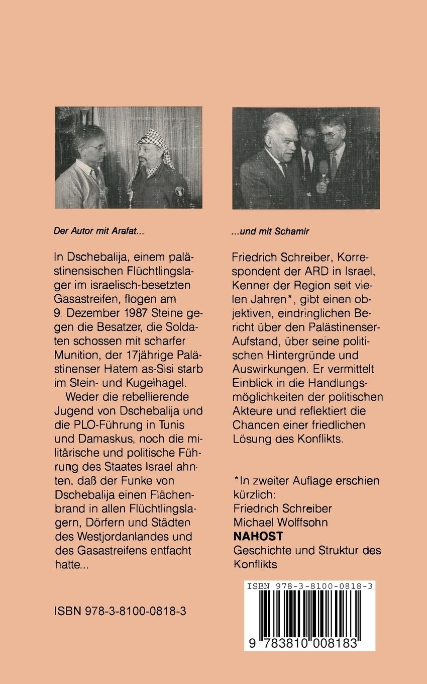 Rückseitencover Aufstand der Palästinenser Die Intifada