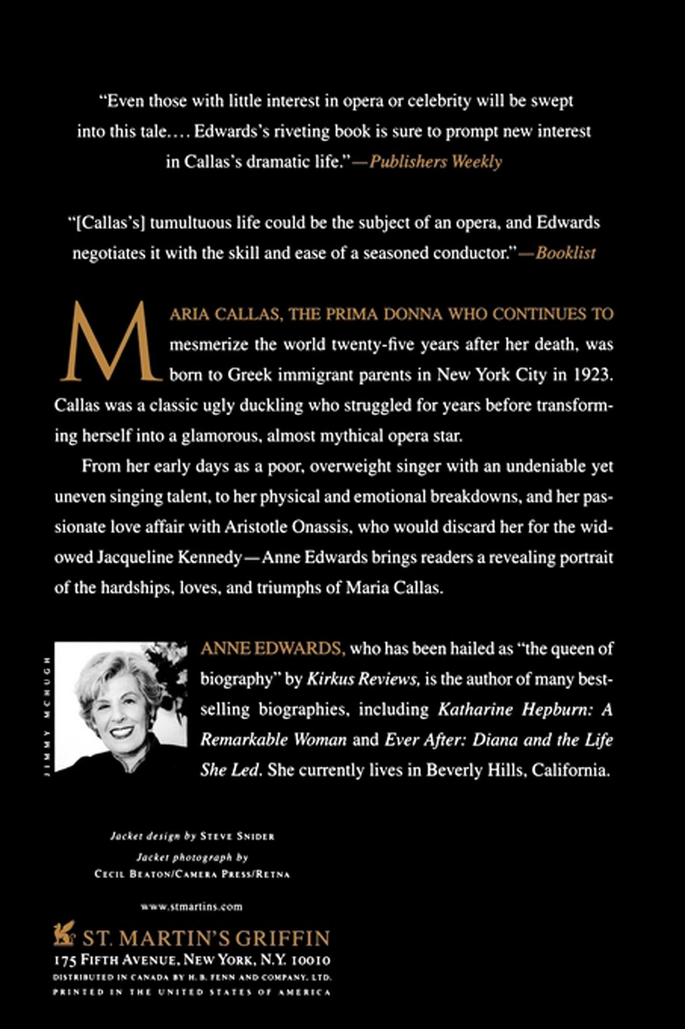 Rückseitencover Maria Callas