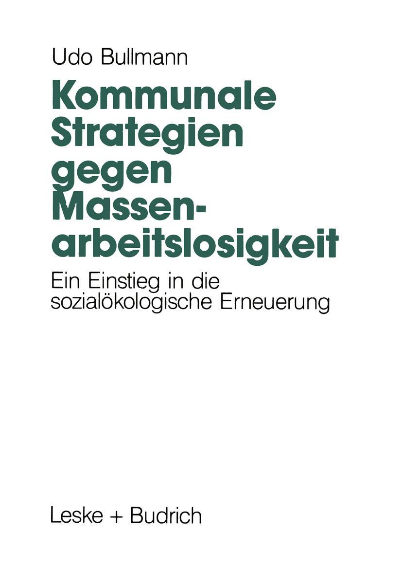 Vorderes Coverbild Kommunale Strategien gegen Massenarbeitslosigkeit