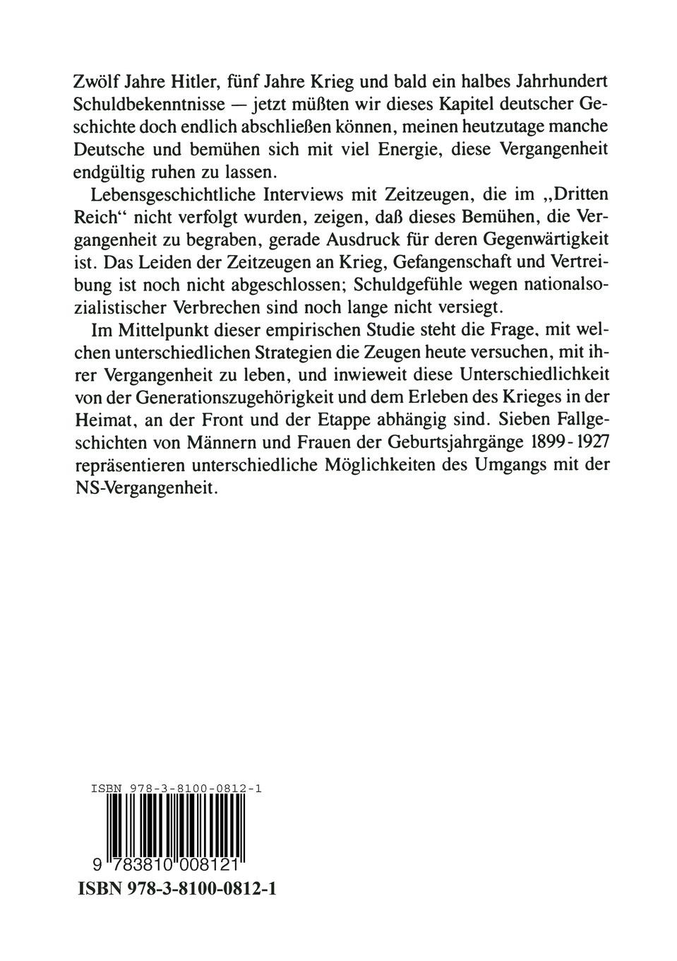 Rückseitencover "Als der Krieg kam, hatte ich mit Hitler nichts mehr zu tun"