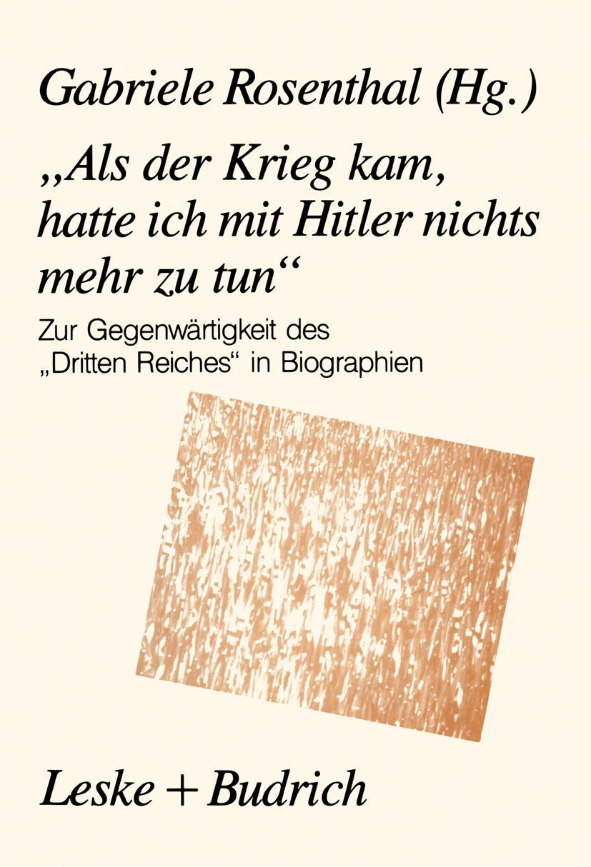 Vorderes Coverbild "Als der Krieg kam, hatte ich mit Hitler nichts mehr zu tun"