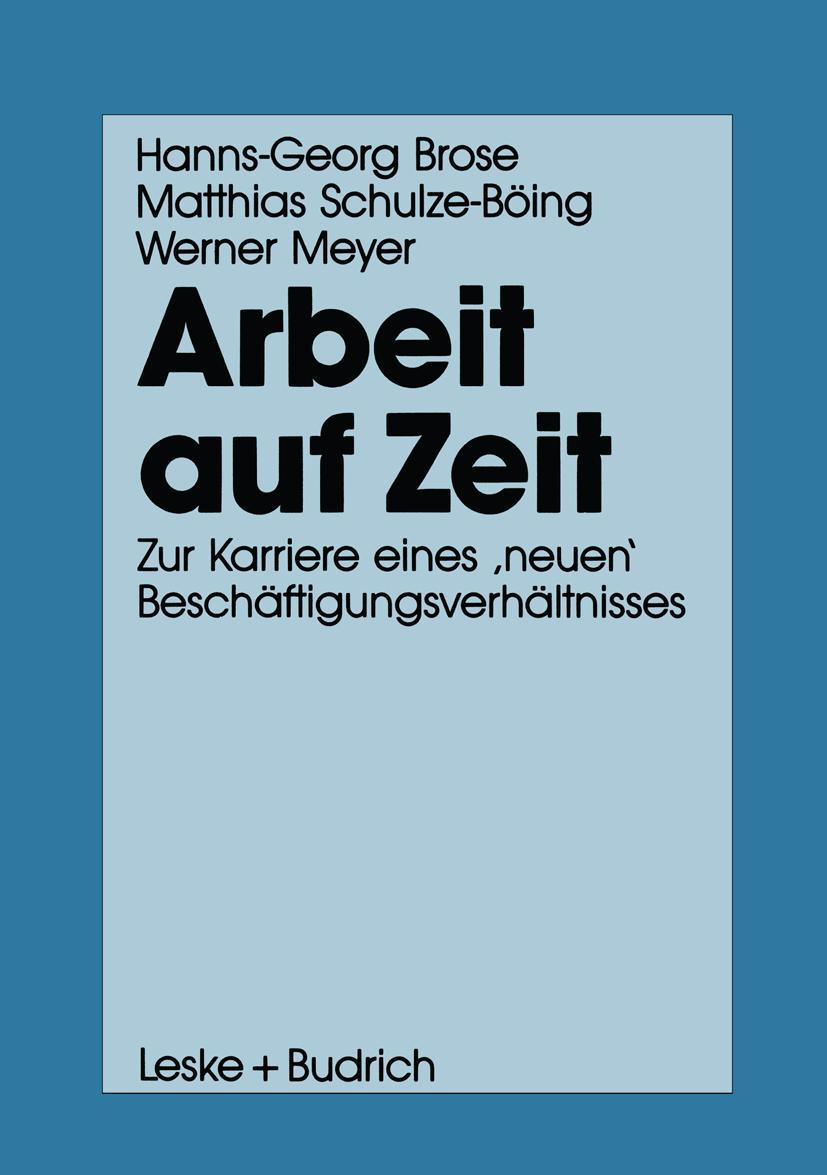 Vorderes Coverbild Arbeit auf Zeit
