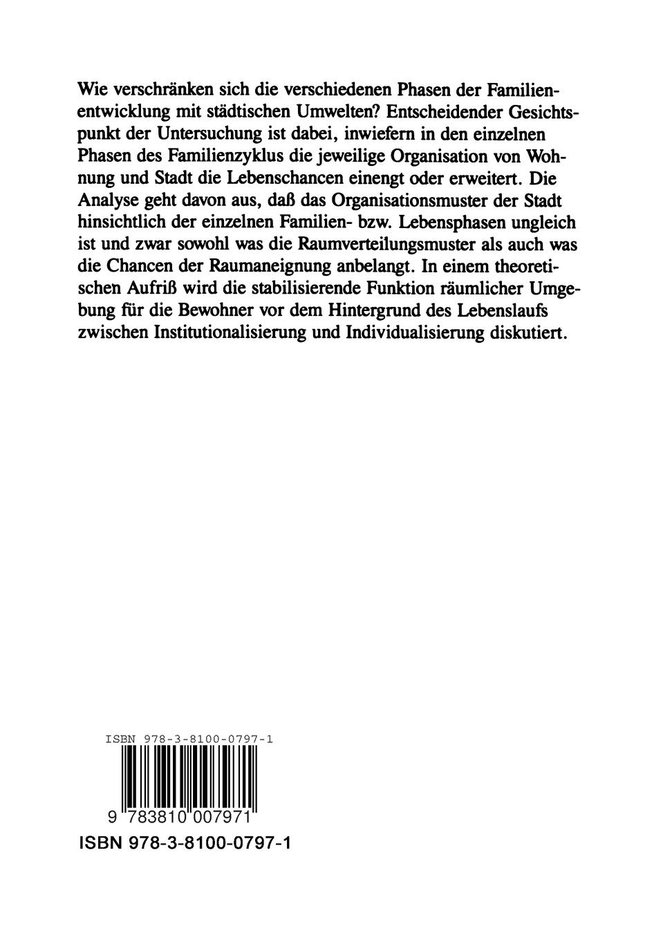 Rückseitencover Leben in der Stadt