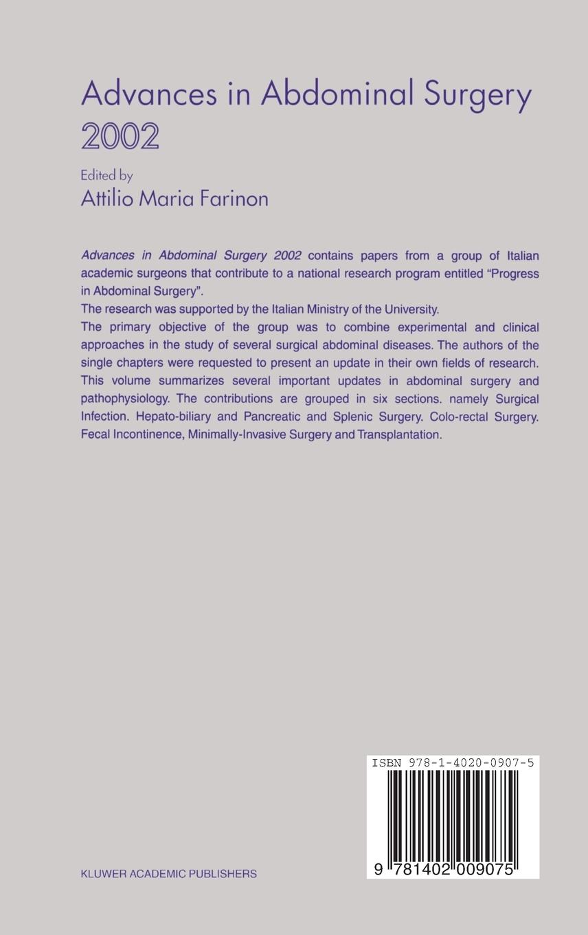 Rückseitencover Advances in Abdominal Surgery 2002