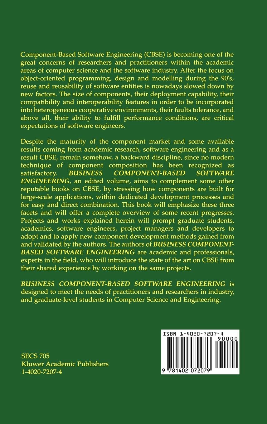Rückseitencover Business Component-Based Software Engineering