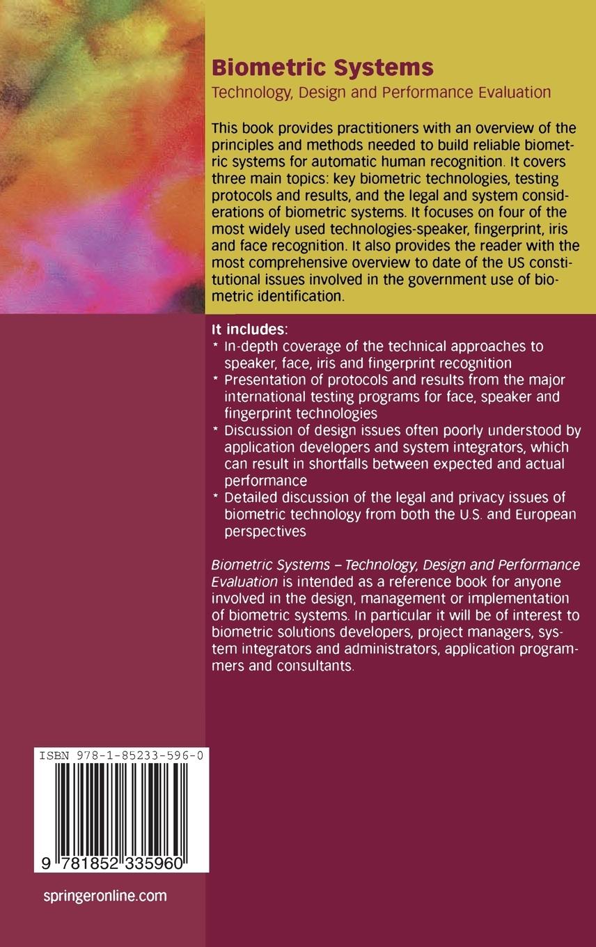 Rückseitencover Biometric Systems