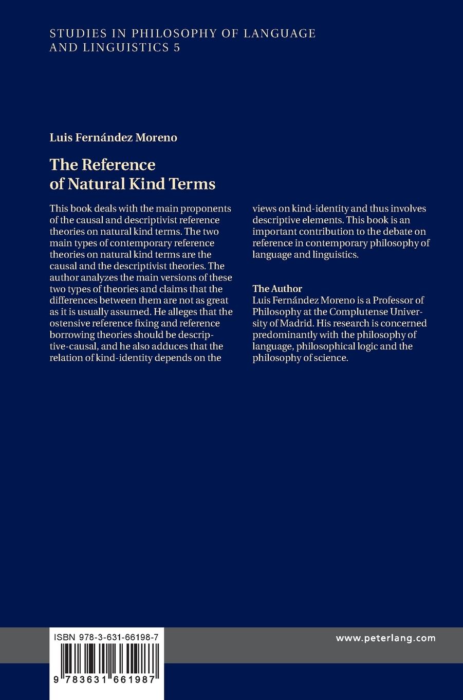 Rückseitencover The Reference of Natural Kind Terms