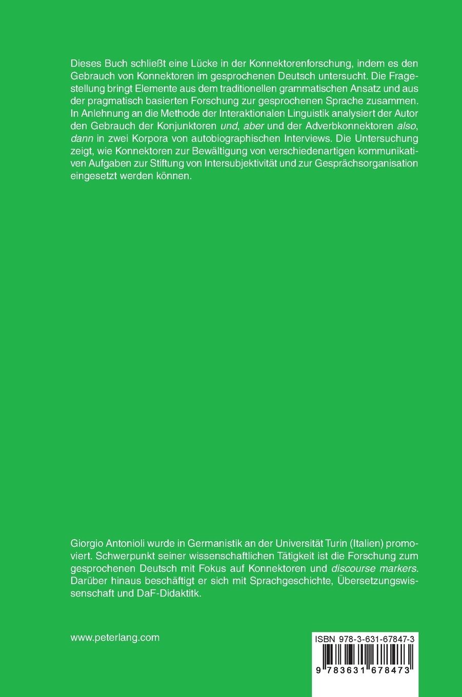 Rückseitencover Konnektoren im gesprochenen Deutsch