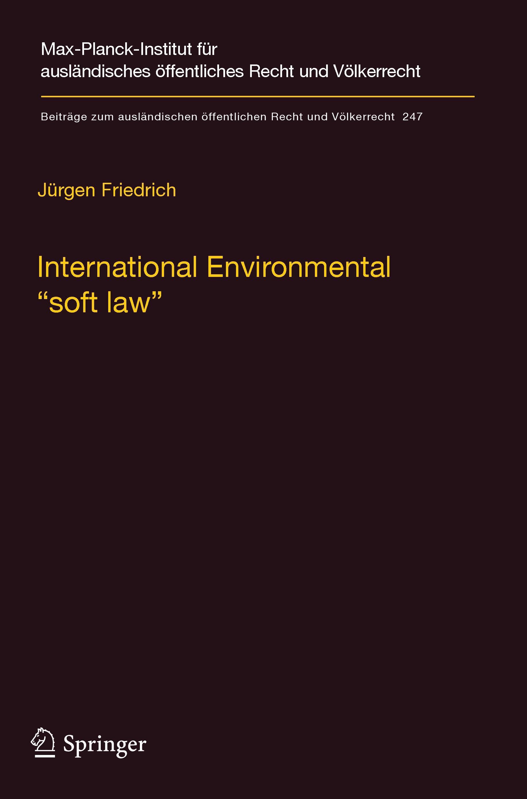 Vorderes Coverbild International Environmental "soft law"