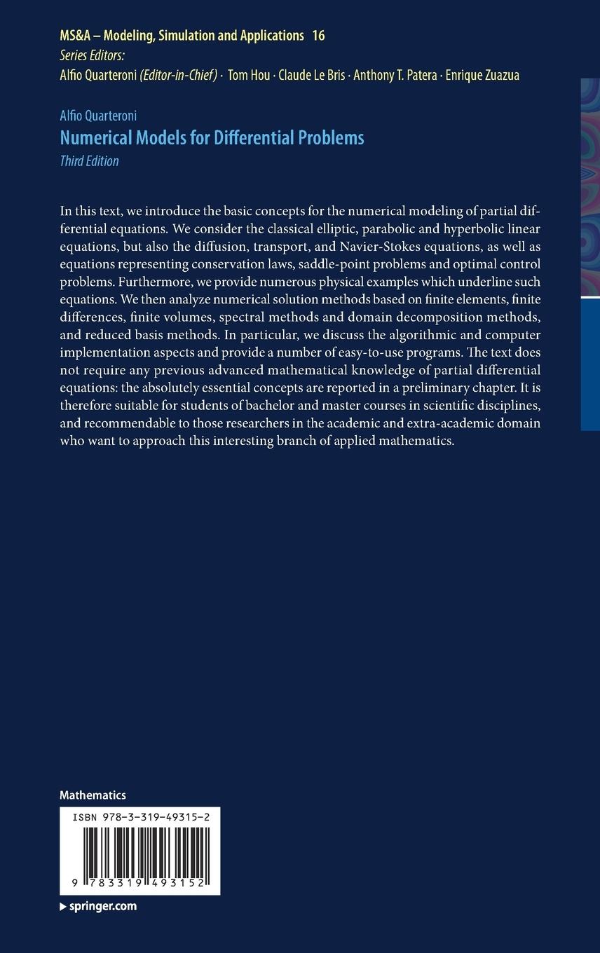 Rückseitencover Numerical Models for Differential Problems