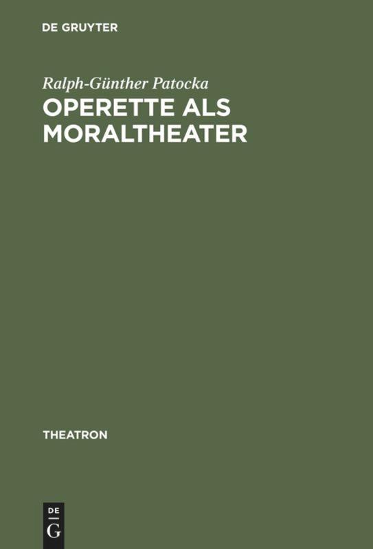 Vorderes Coverbild Operette als Moraltheater
