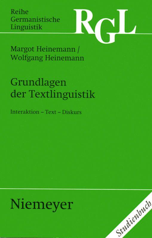 Vorderes Coverbild Grundlagen der Textlinguistik