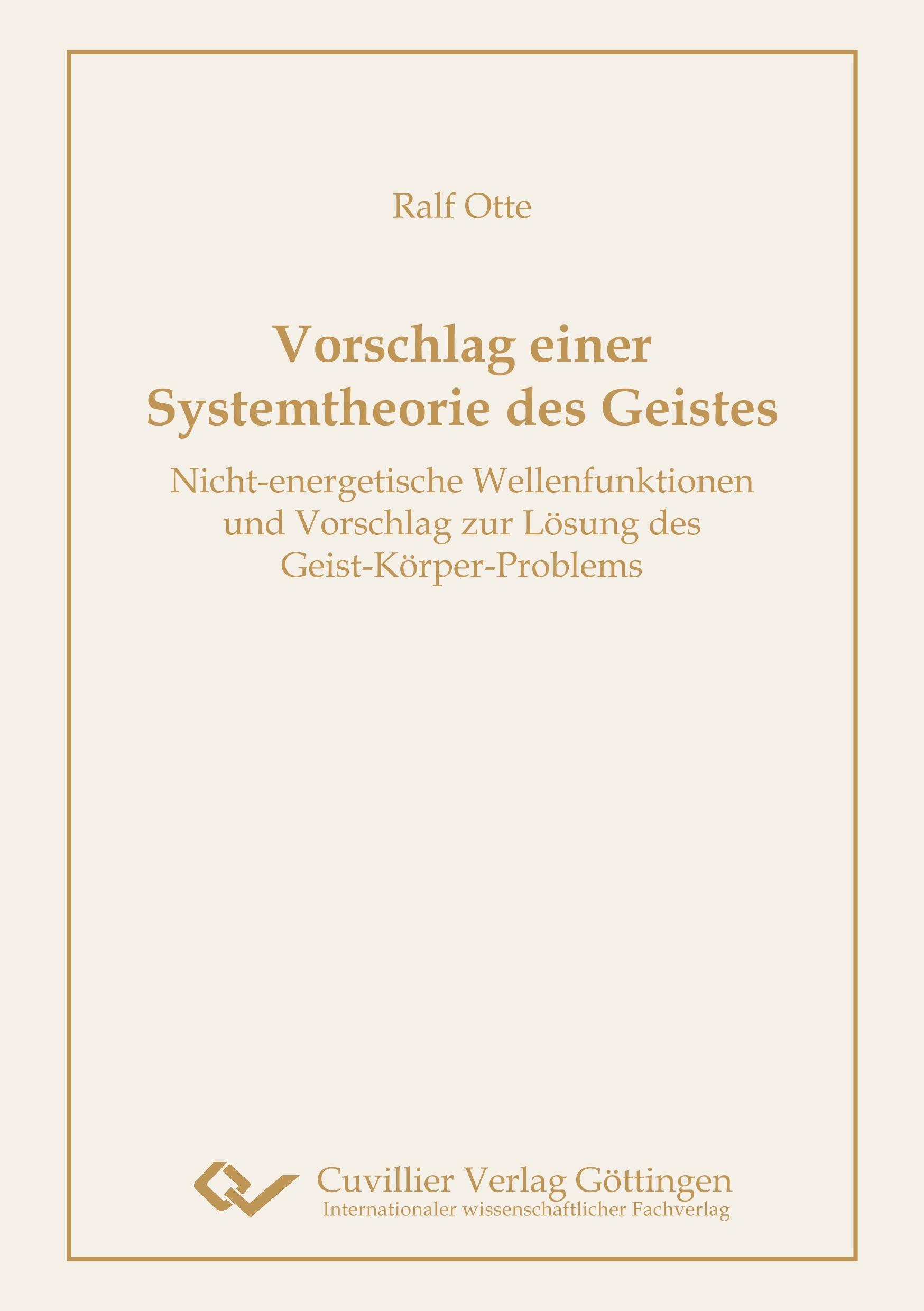 Vorderes Coverbild Vorschlag einer Systemtheorie des Geistes