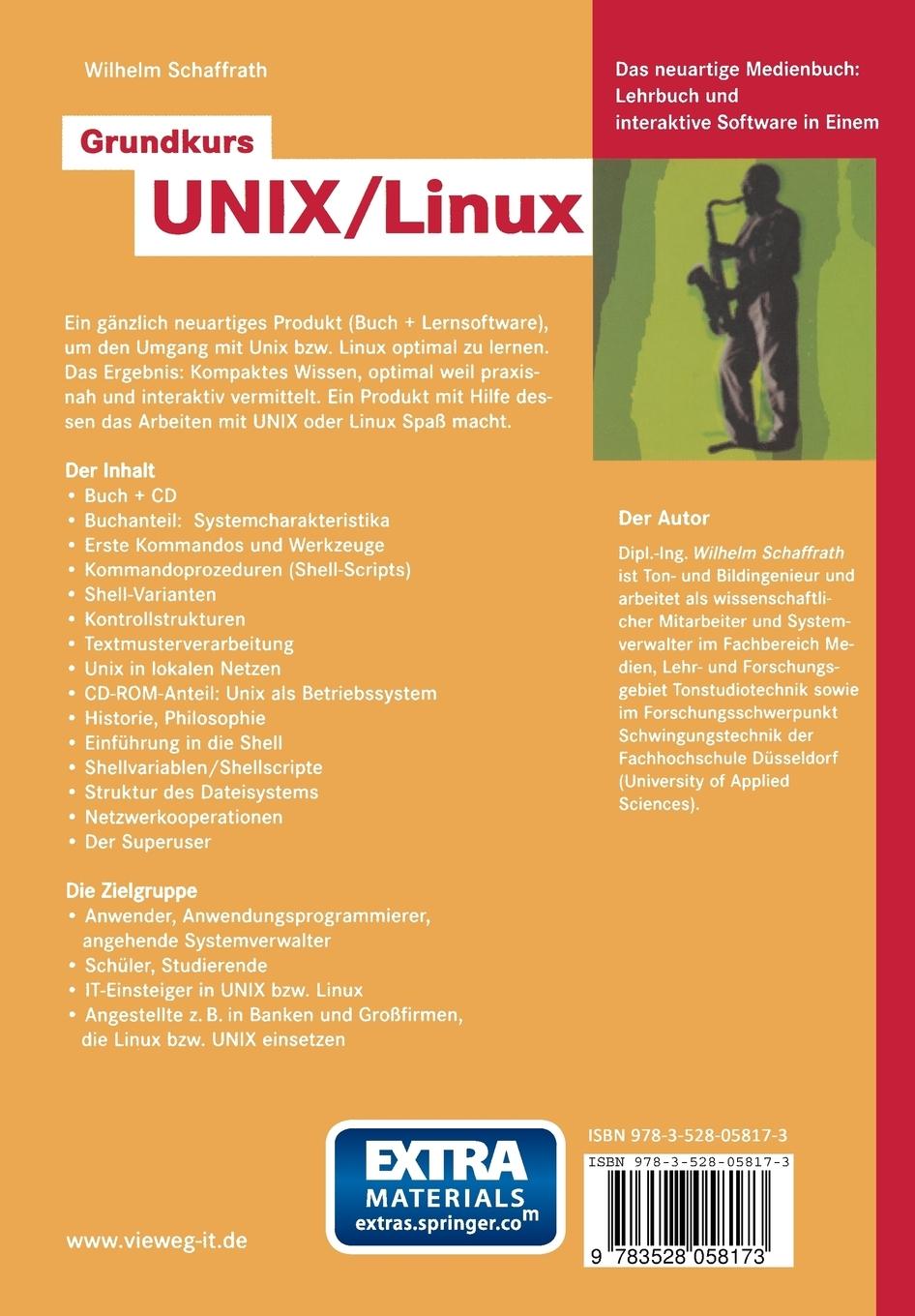 Rückseitencover Grundkurs UNIX/Linux