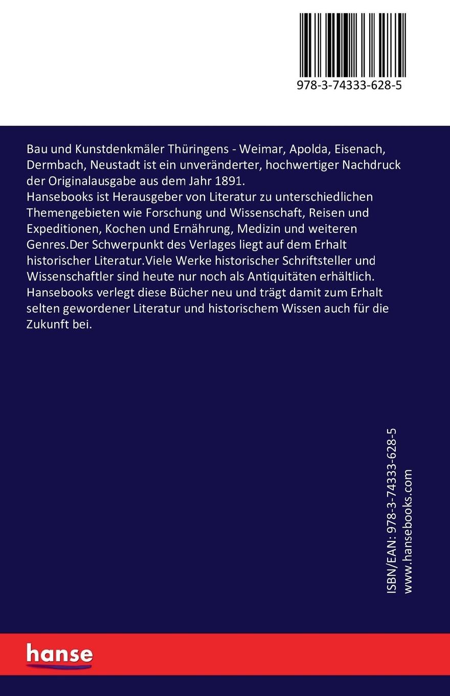 Rückseitencover Bau und Kunstdenkmäler Thüringens