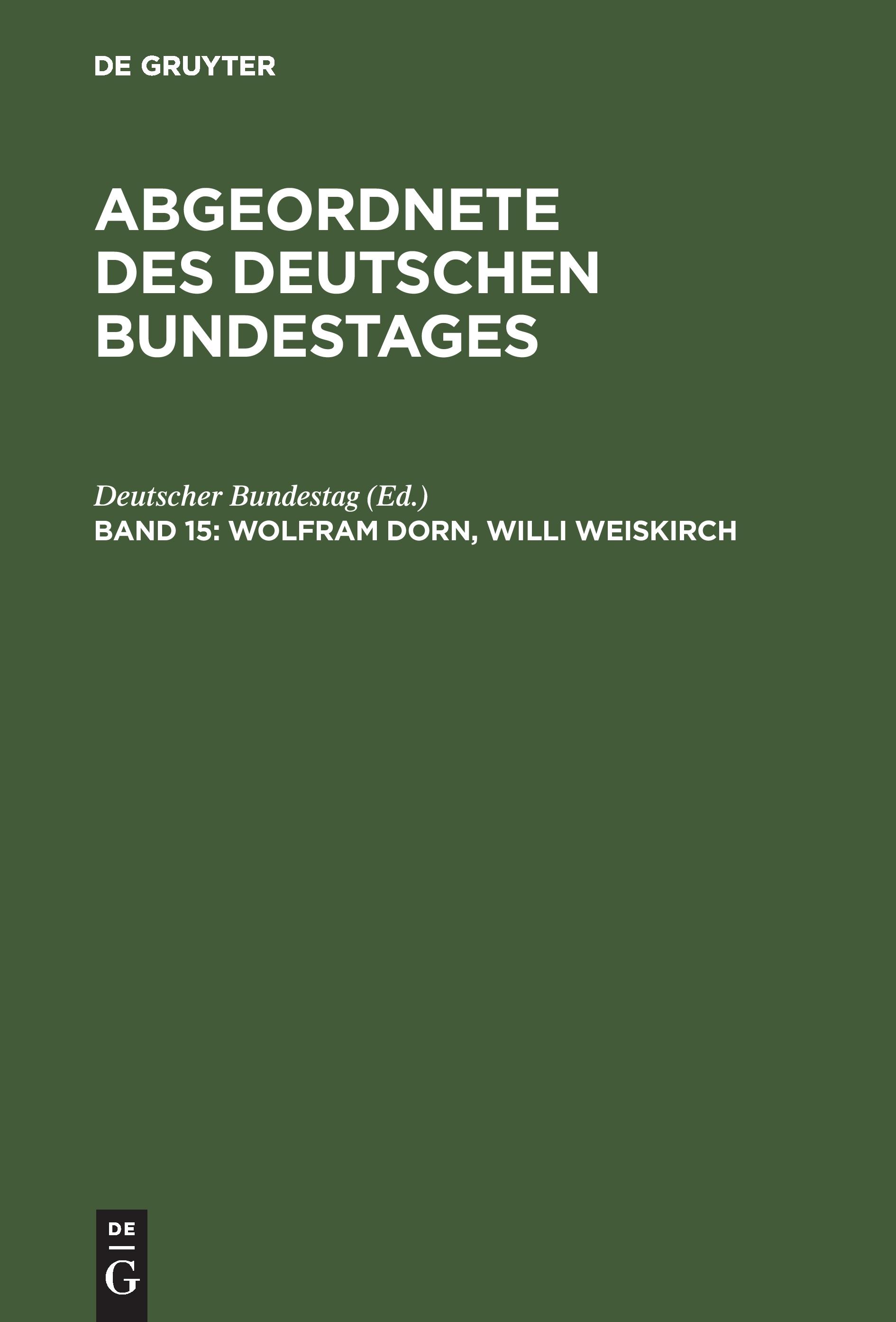 Vorderes Coverbild Wolfram Dorn, Willi Weiskirch