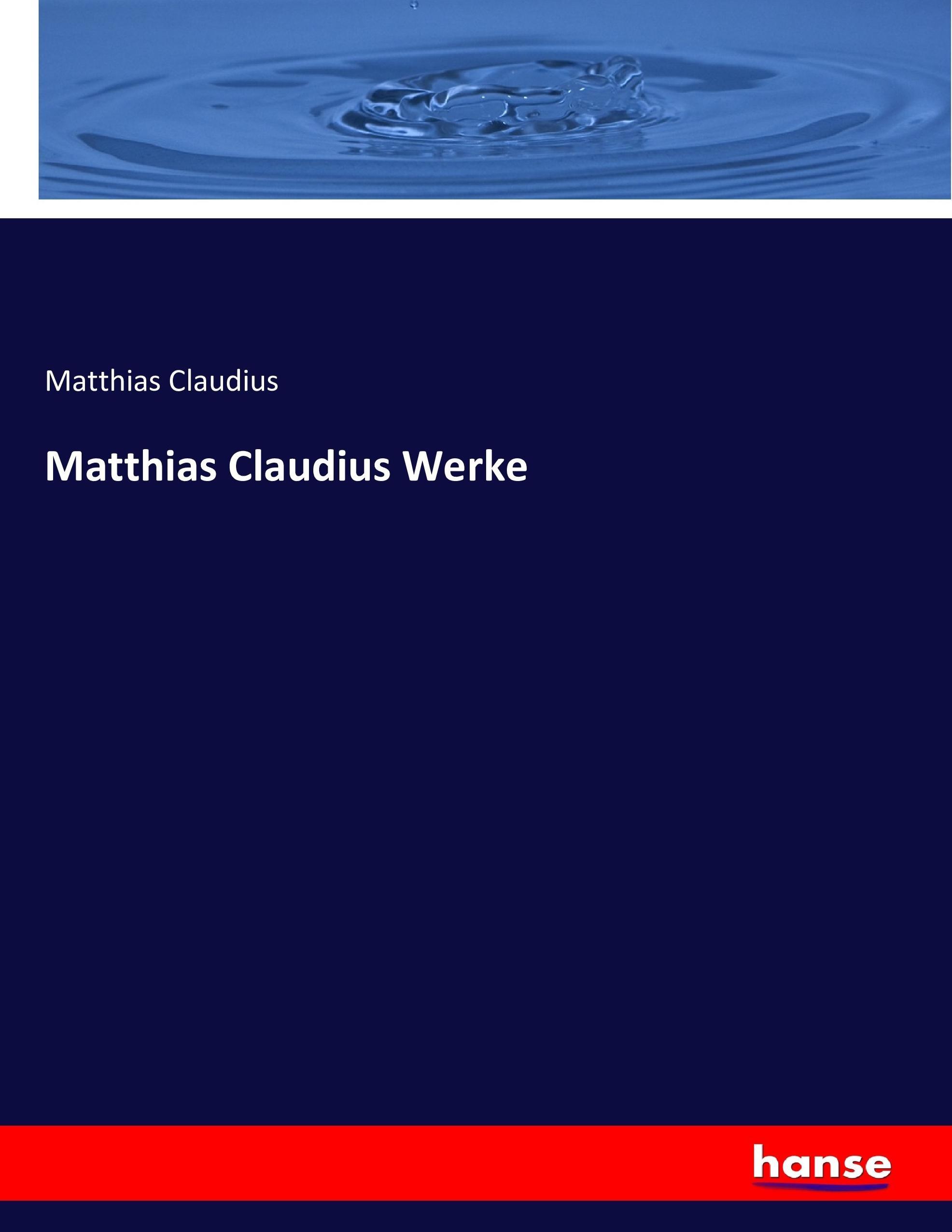 Vorderes Coverbild Matthias Claudius Werke