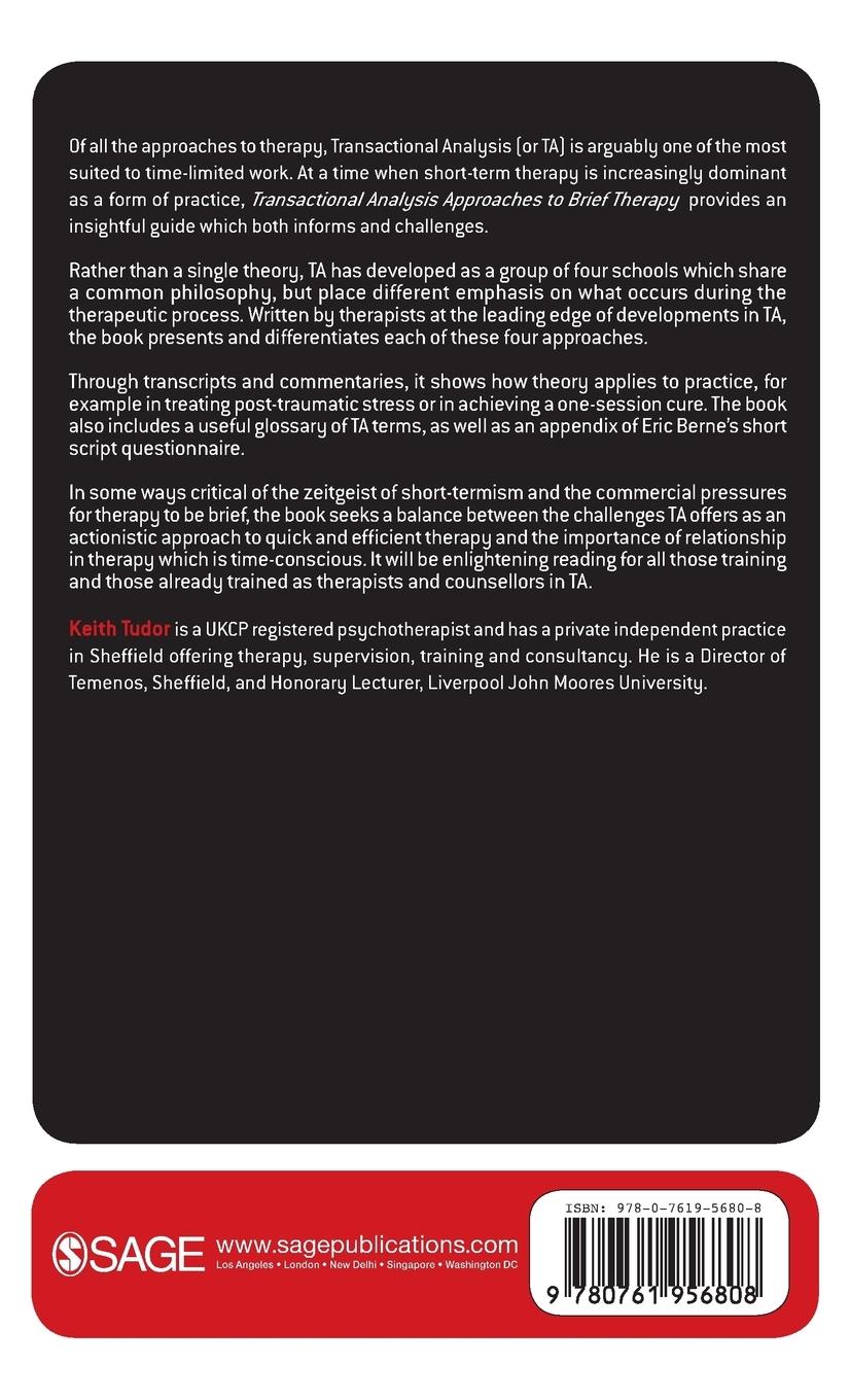 Rückseitencover Transactional Analysis Approaches to Brief Therapy