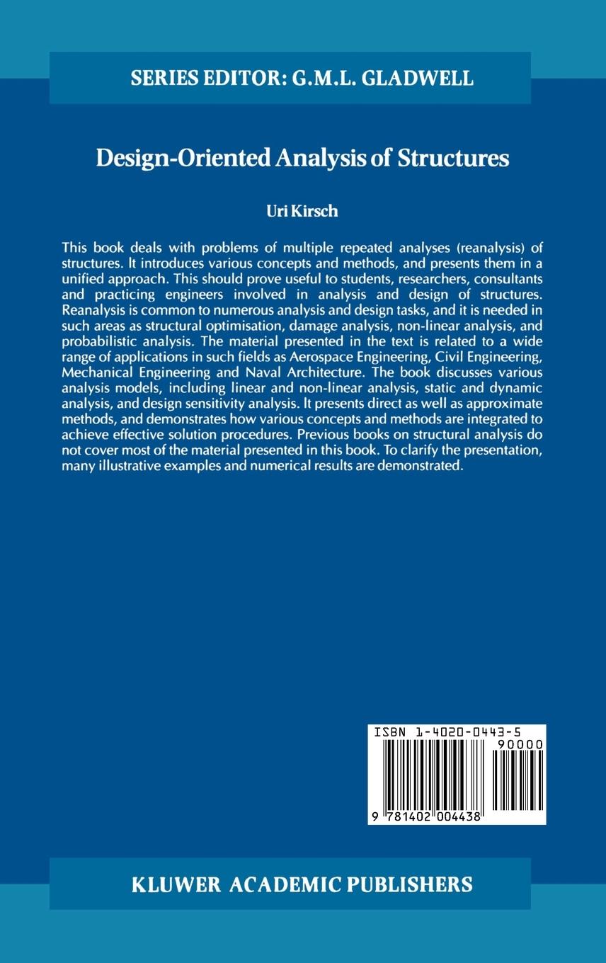 Rückseitencover Design-Oriented Analysis of Structures