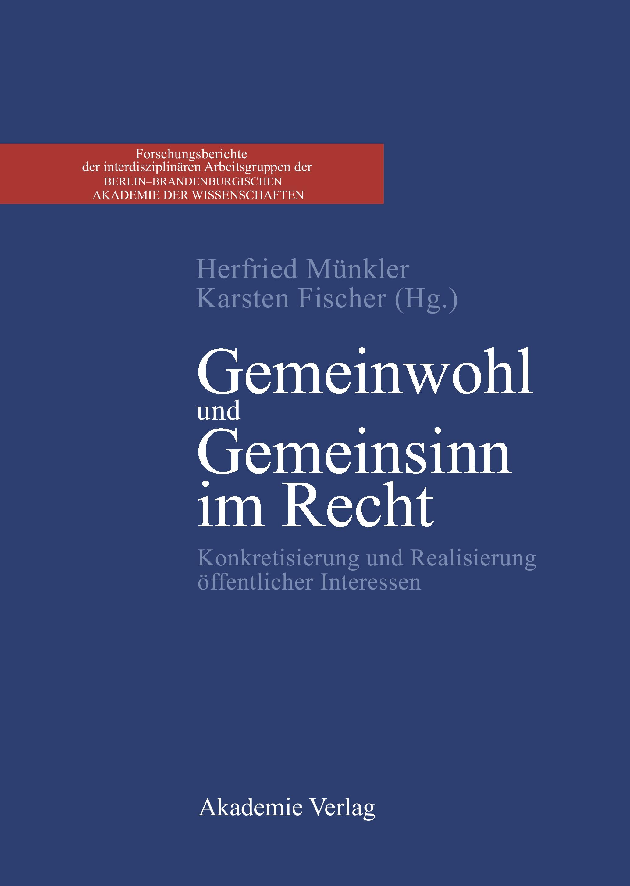 Vorderes Coverbild Gemeinwohl und Gemeinsinn im Recht