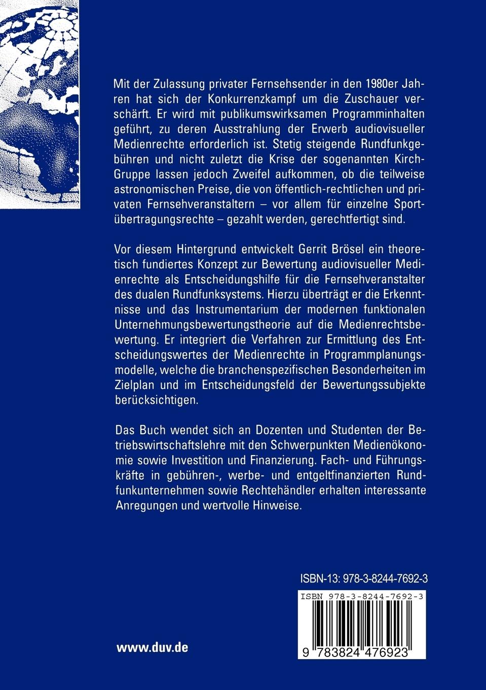 Rückseitencover Medienrechtsbewertung