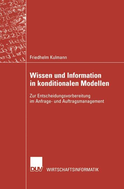 Vorderes Coverbild Wissen und Information in konditionalen Modellen