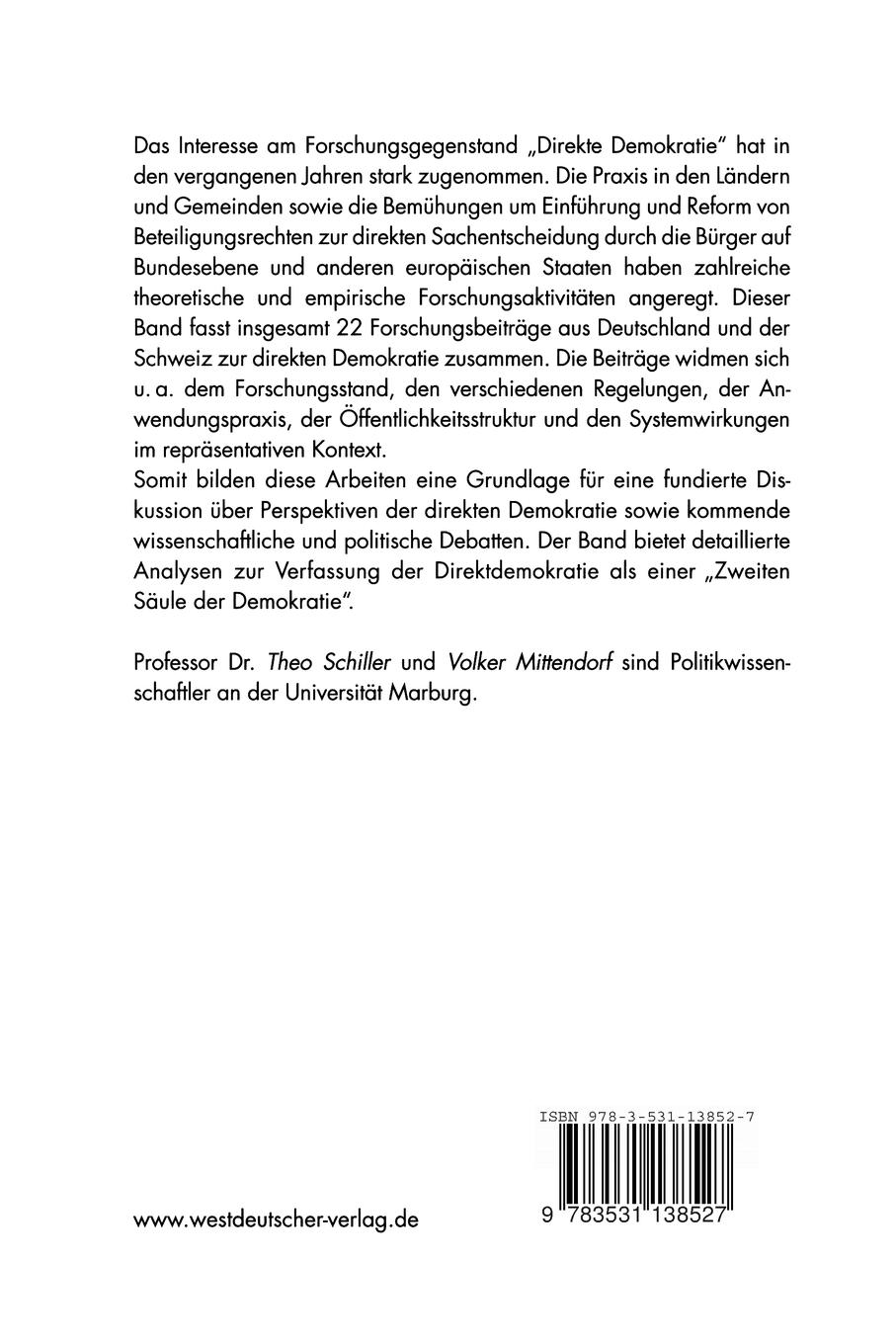 Rückseitencover Direkte Demokratie